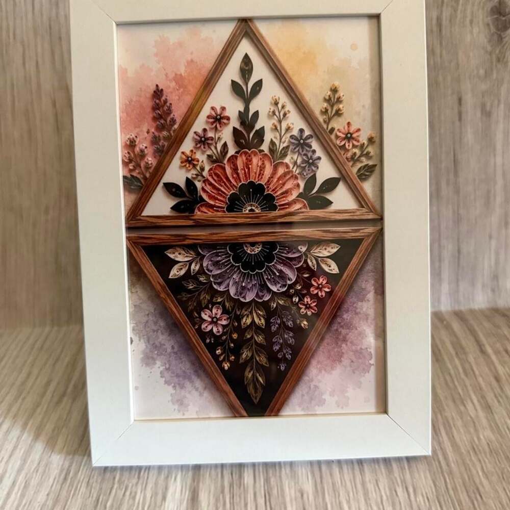 4 X 6 Geometric Floral Reflection Print 3753